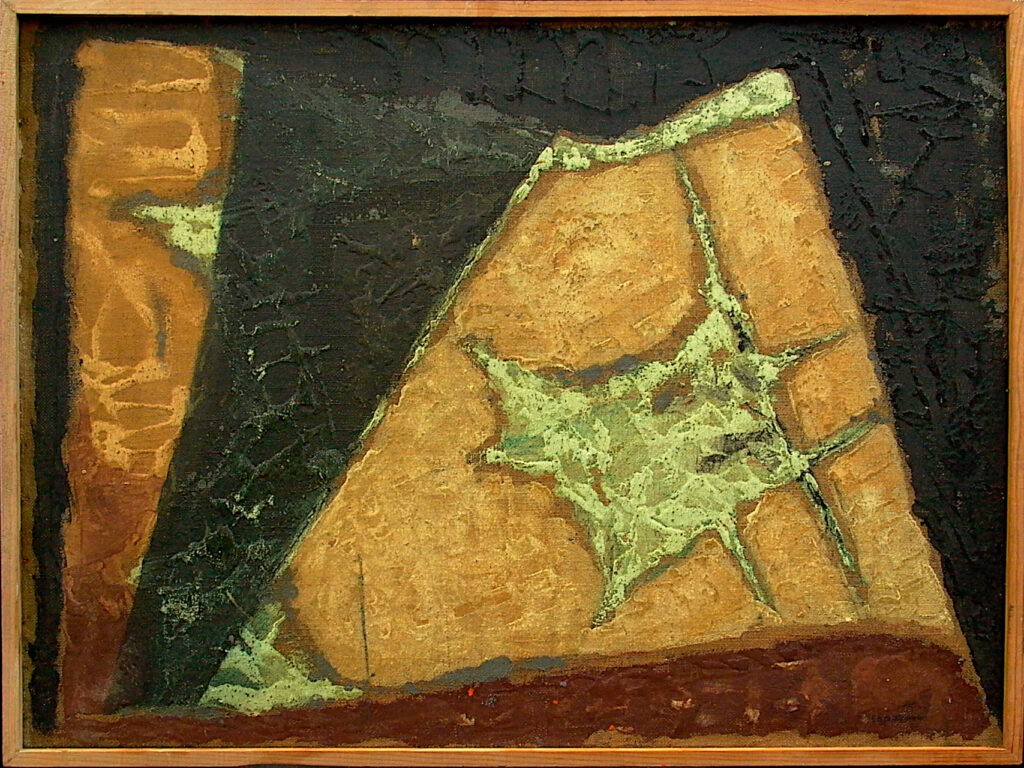 Pintura-Lapayese-Gema 1960 Pintura abstracta de Ramón Lapayese, en la imagen de una piedra preciosa