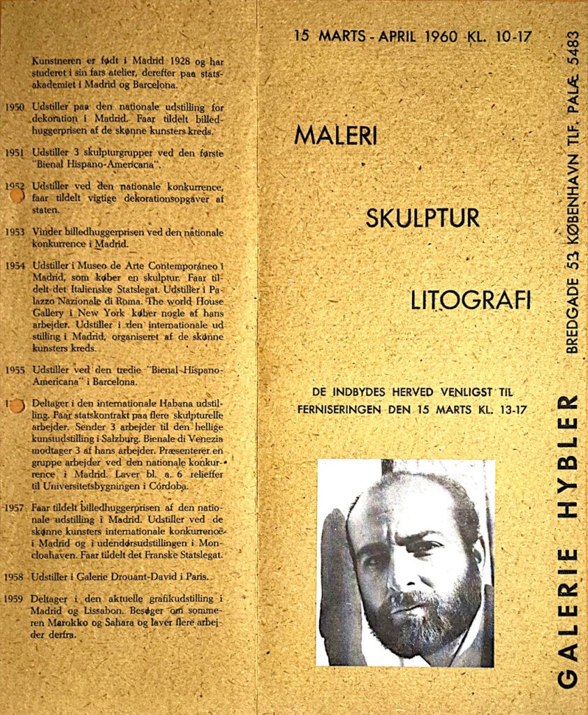 Flyer Galeria Hybler Copenhague 1960 Flyer Galeria Hybler Copenhague 1960