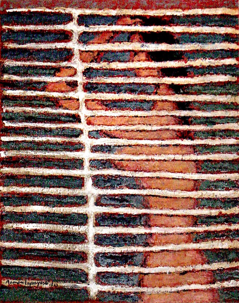 Pintura-Lapayese-La persiana 1973 Pintura expresionista de Ramón Lapayese en imagen de una mujer tras una persiana