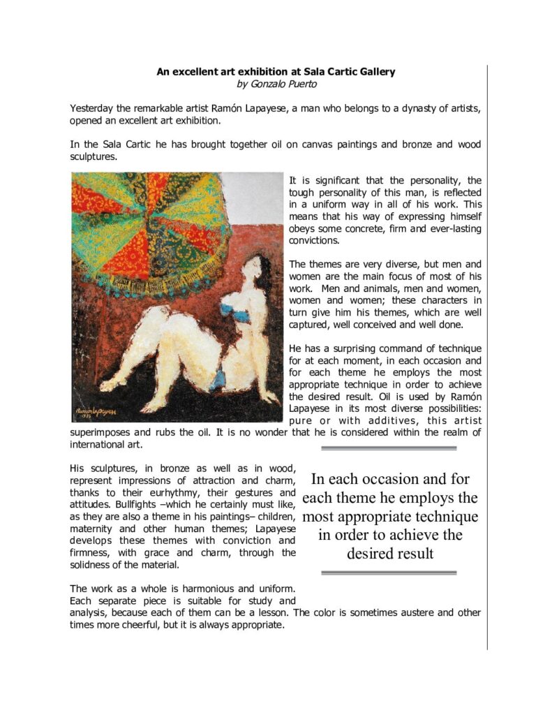 Diario Mediterráneo, Castellón de la Plana 1974 An Excellent Art Exhibition_ENG Diario Mediterráneo, Castellón de la Plana 1974 An Excellent Art Exhibition_ENG