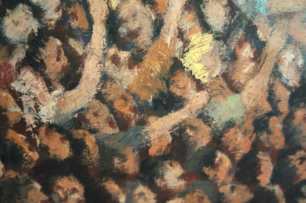 Pintura-Lapayese-A Hard Days Night Detalle02, 1992 Pintura expresionista de Ramón Lapayese en imagen de un concierto de rock