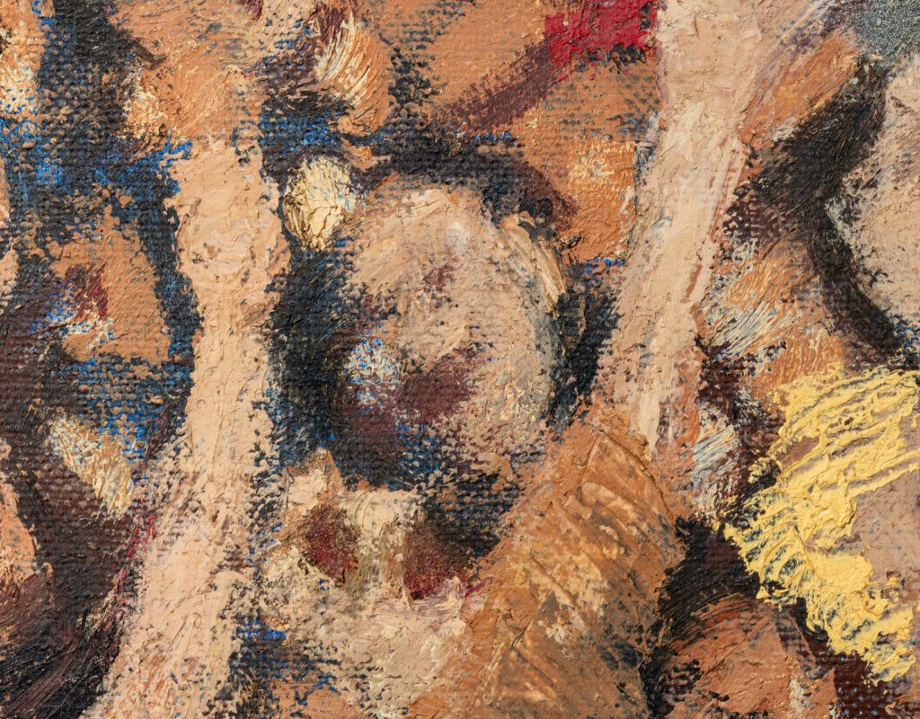 Pintura-Lapayese-A Hard Days Night Detalle03_SC, 1992 Pintura expresionista de Ramón Lapayese en imagen de un concierto de rock