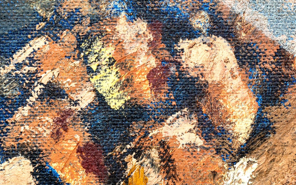 Pintura-Lapayese-A Hard Days Night Detalle04_SC, 1992 Pintura expresionista de Ramón Lapayese en imagen de un concierto de rock