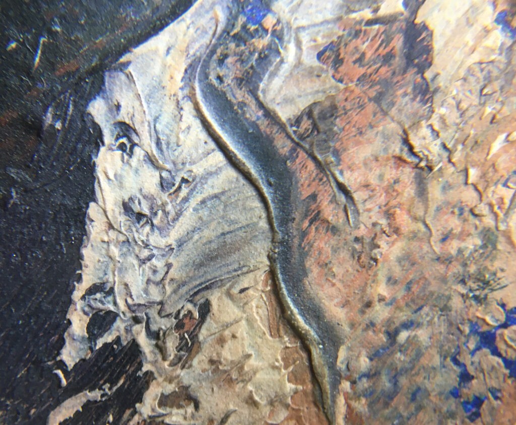 Pintura-Lapayese-A Hard Days Night Detalle13, 1992 Pintura expresionista de Ramón Lapayese en imagen de un concierto de rock