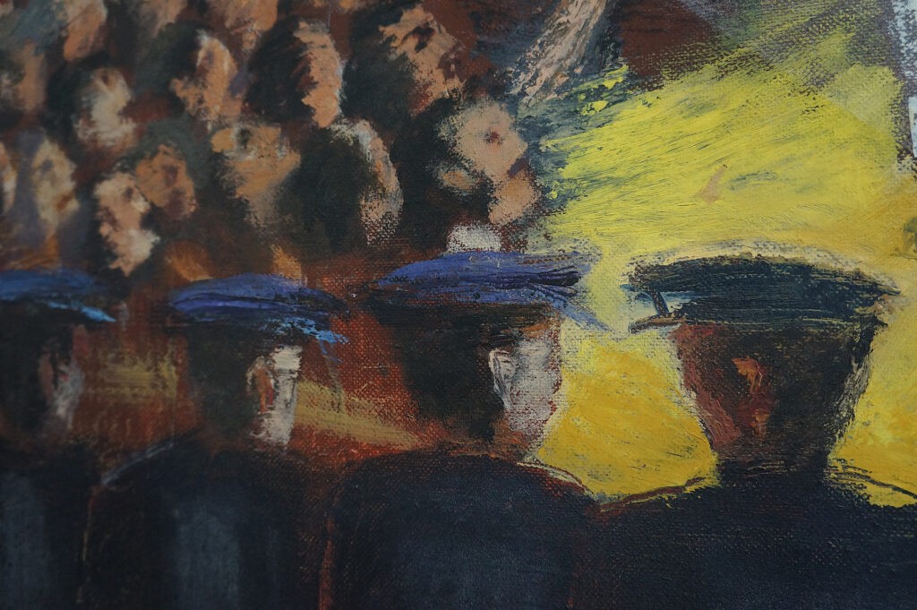 Pintura-Lapayese-A Hard Days Night Detalle16, 1992 Pintura expresionista de Ramón Lapayese en imagen de un concierto de rock