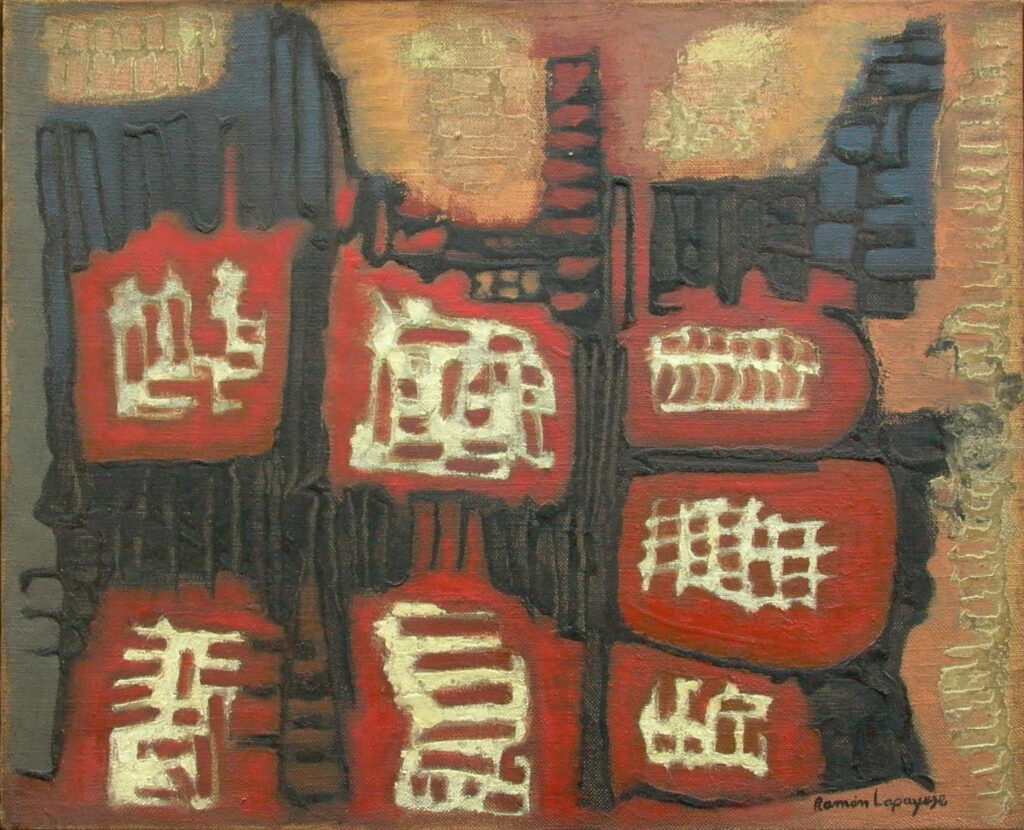 Pintura-Lapayese-Civilización antigua, 92 x 73, 1961 Pintura-Lapayese-Civilización antigua, 92 x 73, 1961