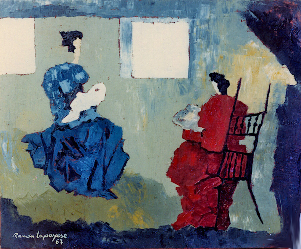 Pintura-Lapayese-Clases de bordado, 1967 Pintura-Lapayese-Clases de bordado, 1967