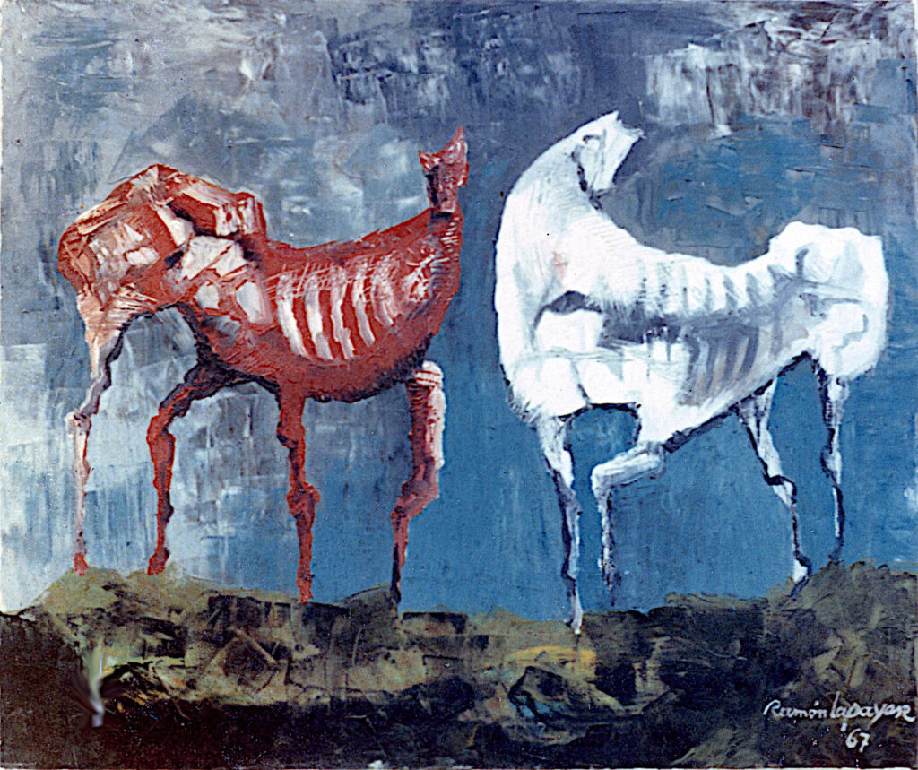 Pintura-Lapayese-Dos caballos, 1967 Pintura-Lapayese-Dos caballos, 1967