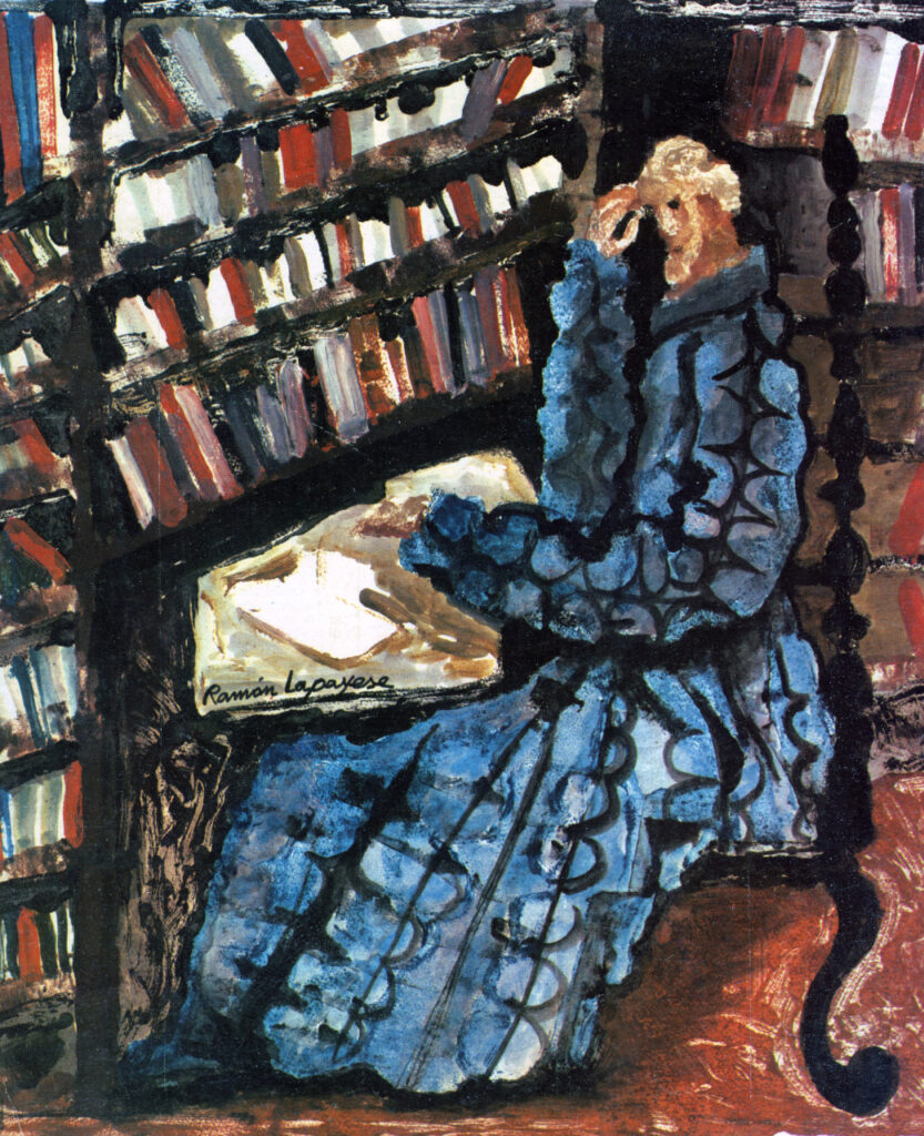 Pintura-Lapayese-Estudioso clásico, 1980, lienzo Pintura-Lapayese-Estudioso clásico, 1980, lienzo