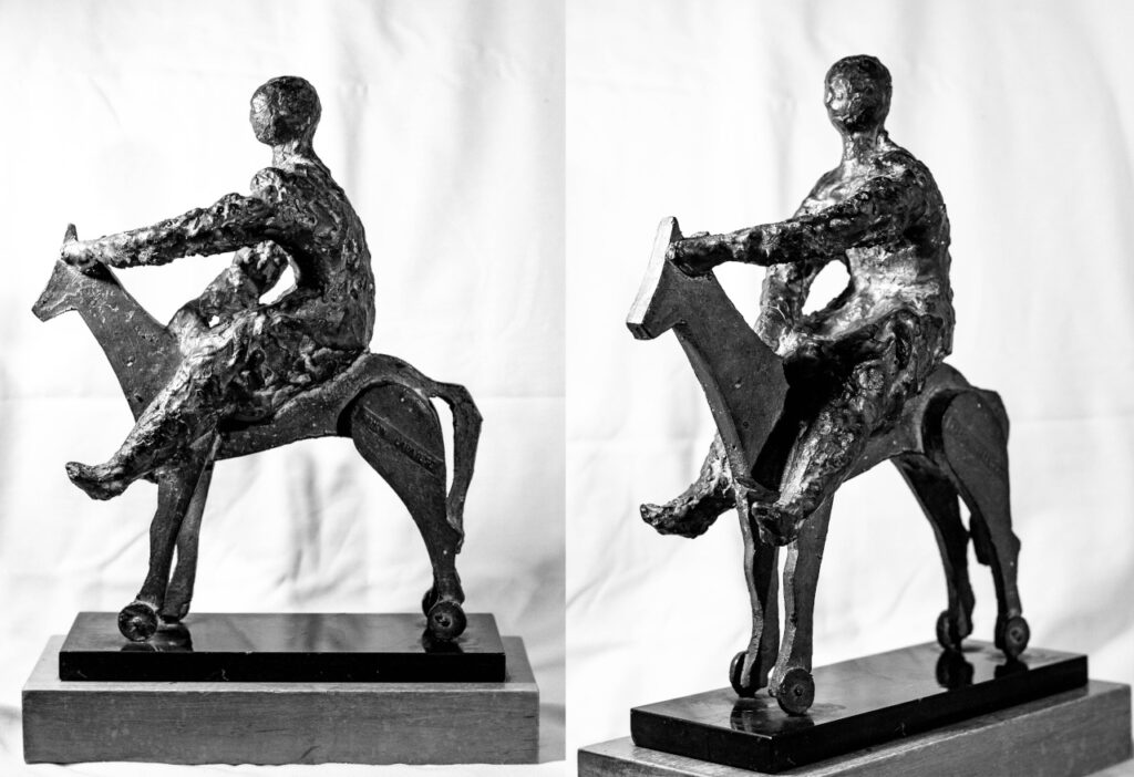 Escultura-Lapayese-Niña a caballo collage Bronce 34 x 32 x 12 cm Escultura-Lapayese-Niña a caballo collage Bronce 34 x 32 x 12 cm