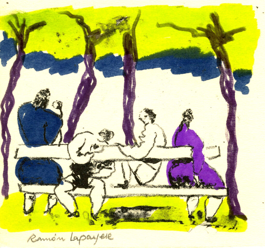 Lapayese- Obra gráfica-Banco del parque, litografía 2 Lapayese- Obra gráfica-Banco del parque, litografía 2