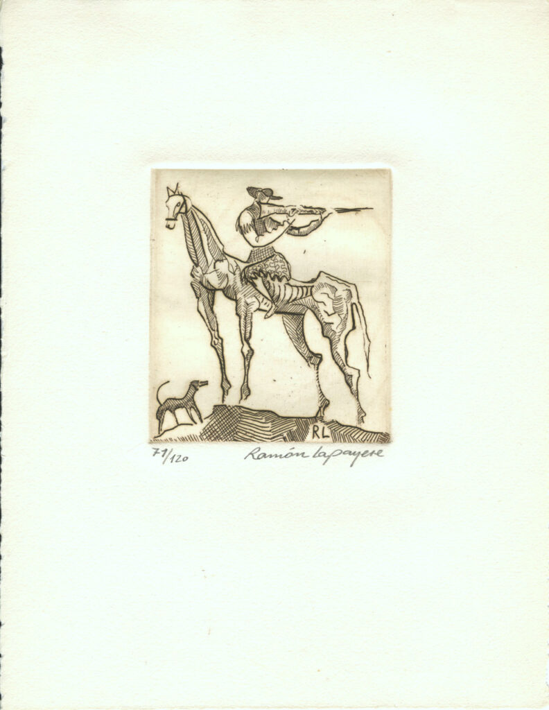 Lapayese- Obra gráfica-Cazador, aguafuerte 1 Lapayese- Obra gráfica-Cazador, aguafuerte 1