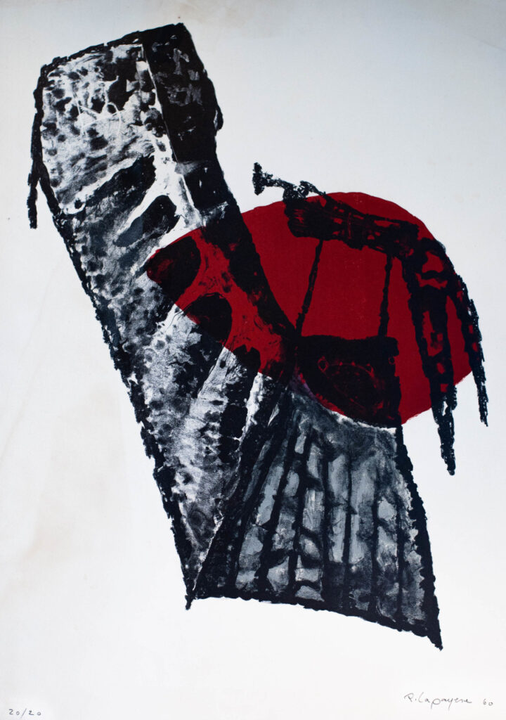 Lapayese- Obra gráfica-Cogida, capa roja, litografía Lapayese- Obra gráfica-Cogida, capa roja, litografía