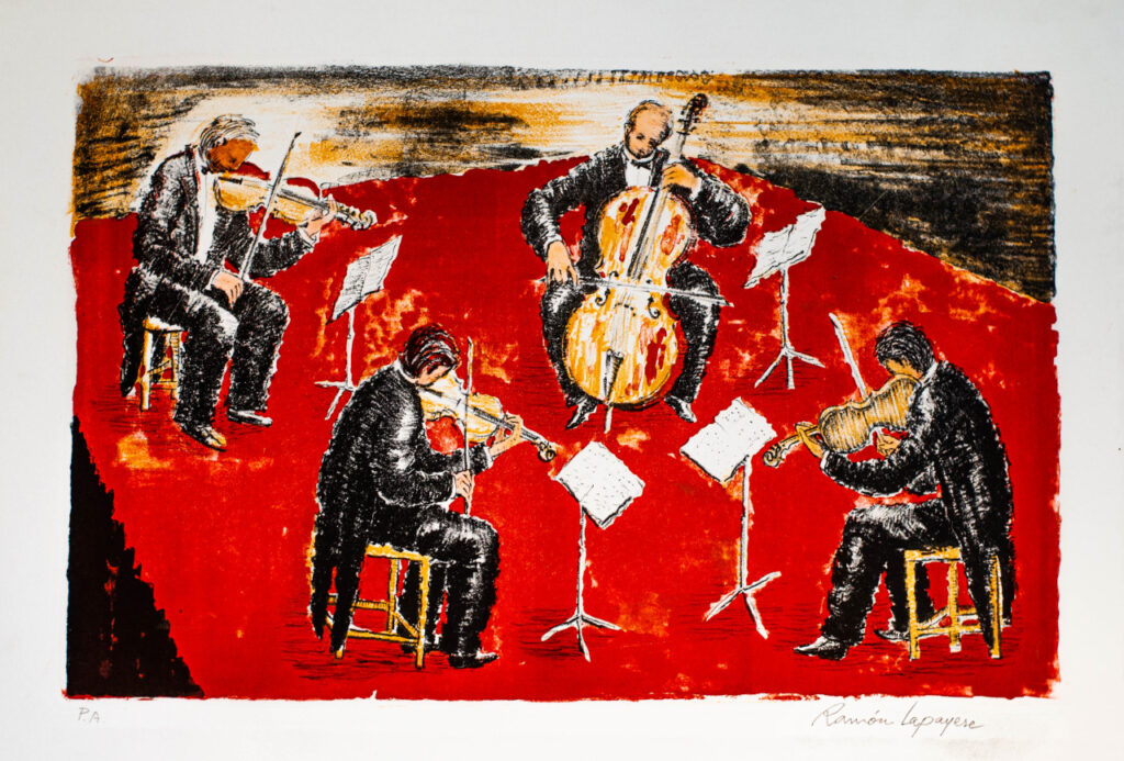 Lapayese- Obra gráfica-Cuarteto de cuerda, litografía Lapayese- Obra gráfica-Cuarteto de cuerda, litografía