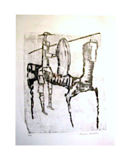 Lapayese- Obra gráfica-Don Quijote I, litografía Lapayese- Obra gráfica-Don Quijote I, litografía
