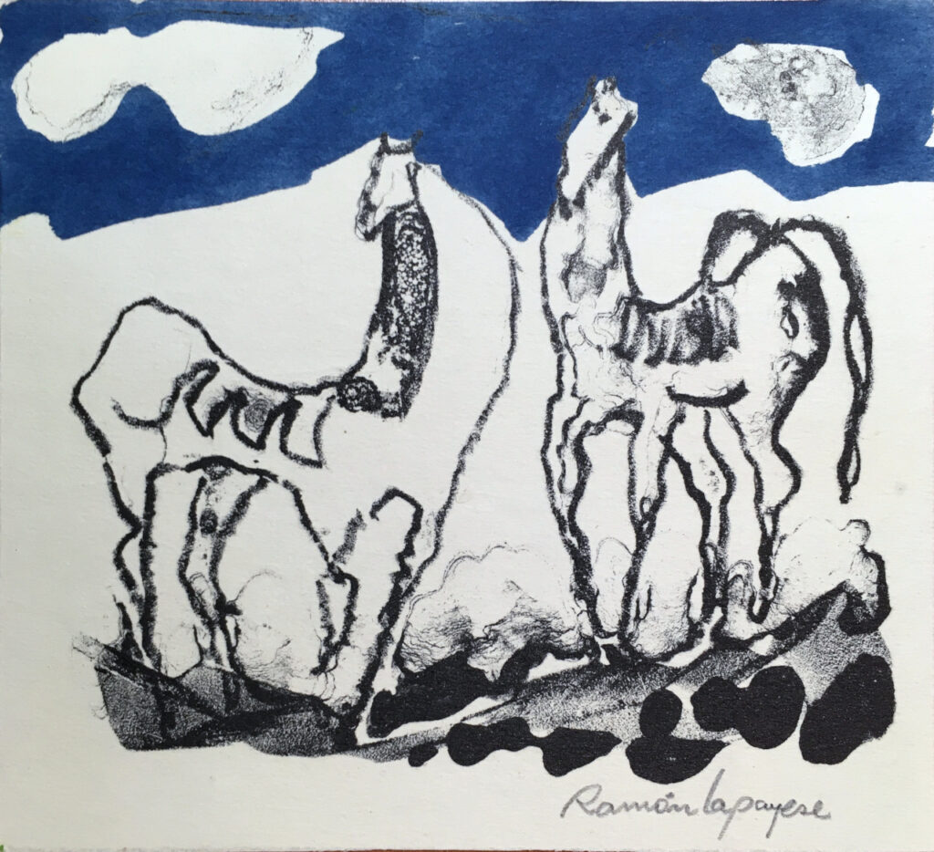 Lapayese- Obra gráfica-Dos caballos, litografía 2 Lapayese- Obra gráfica-Dos caballos, litografía 2