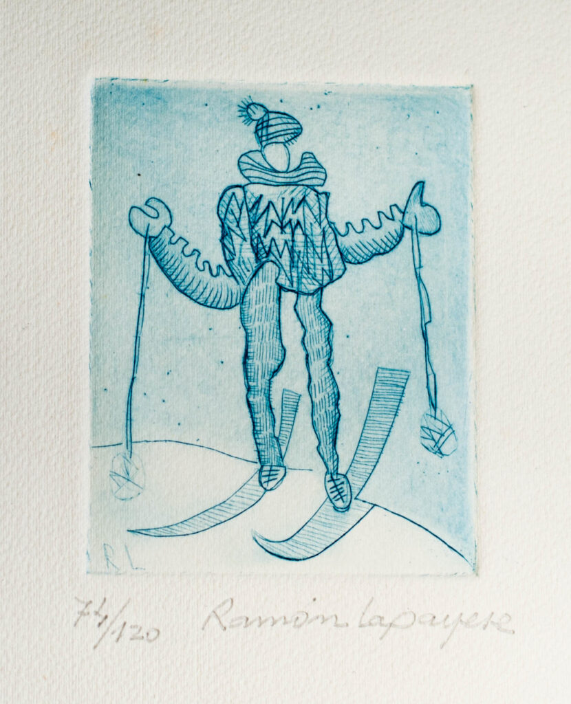 Lapayese- Obra gráfica-Esquiador, aguafuerte 1 Lapayese- Obra gráfica-Esquiador, aguafuerte 1