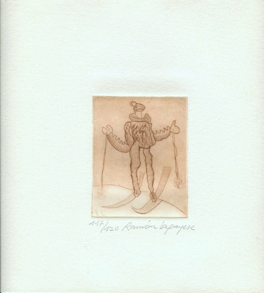Lapayese- Obra gráfica-Esquiador, aguafuerte 2 Lapayese- Obra gráfica-Esquiador, aguafuerte 2