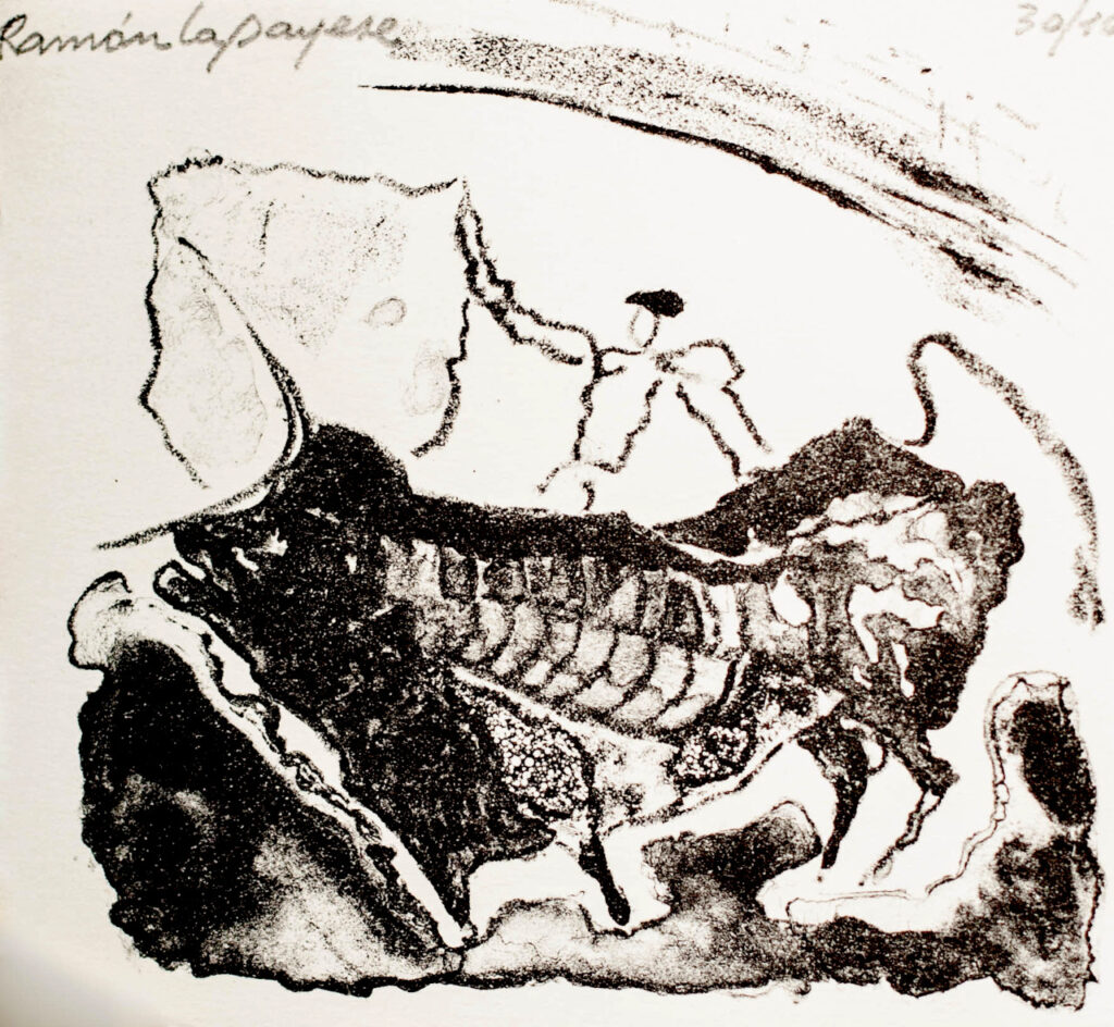 Lapayese- Obra gráfica-Faena en la plaza, litografía Lapayese- Obra gráfica-Faena en la plaza, litografía