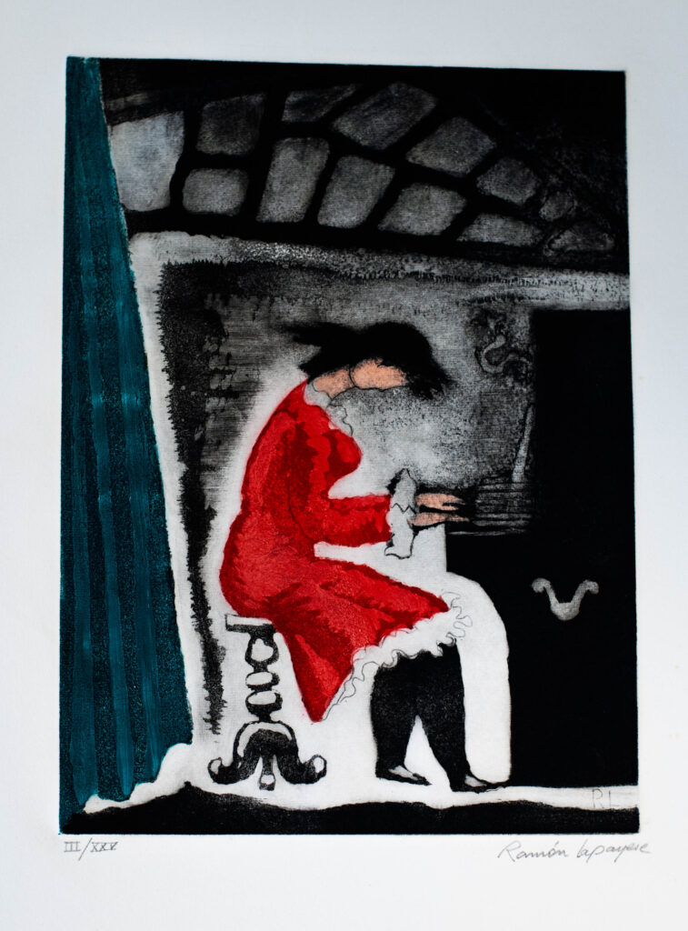 Lapayese- Obra gráfica-Horas de estudio, aguafuerte Lapayese- Obra gráfica-Horas de estudio, aguafuerte