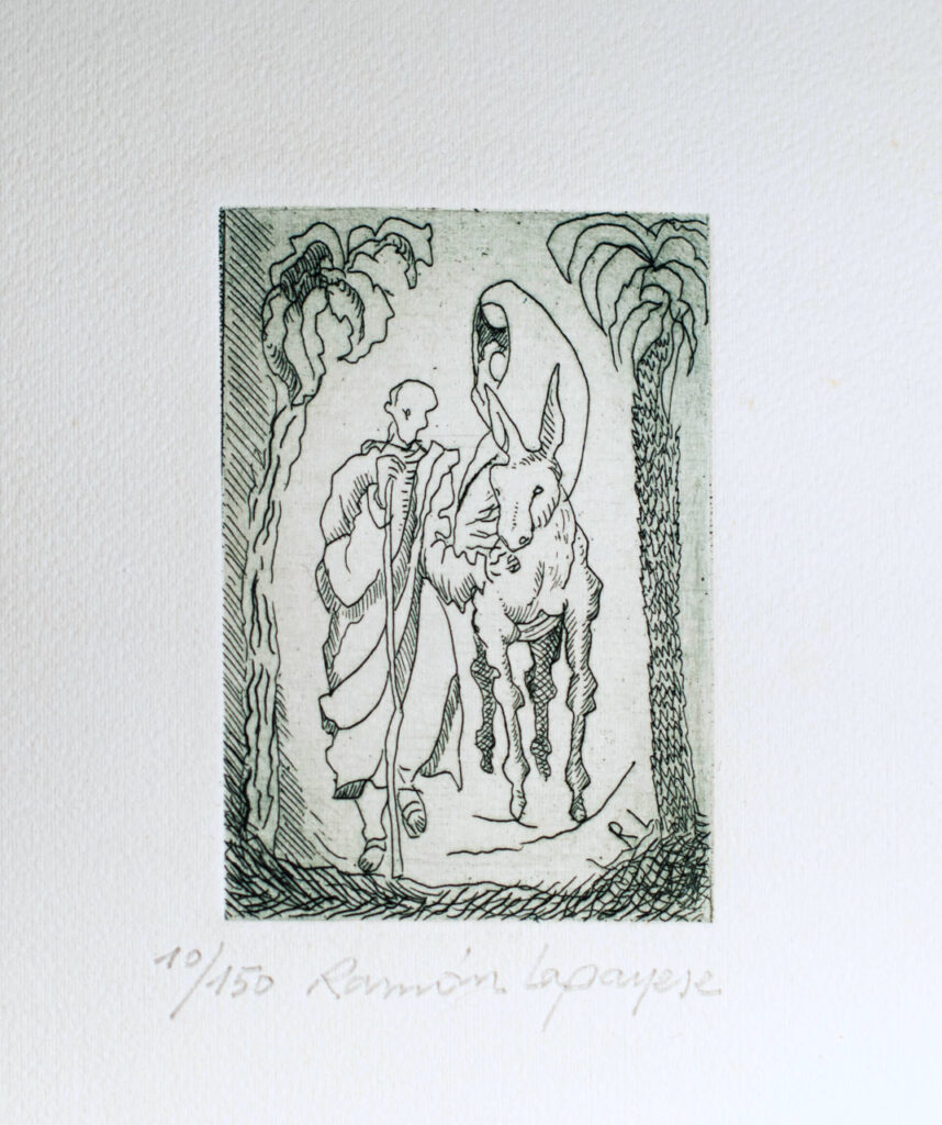 Lapayese- Obra gráfica-Huida a Egipto, aguafuerte 4 Lapayese- Obra gráfica-Huida a Egipto, aguafuerte 4