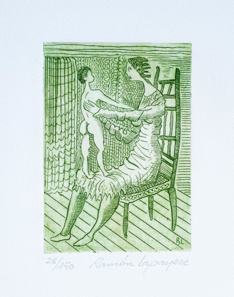 Lapayese- Obra gráfica-Maternidad en la silla, aguafuerte 2 Lapayese- Obra gráfica-Maternidad en la silla, aguafuerte 2