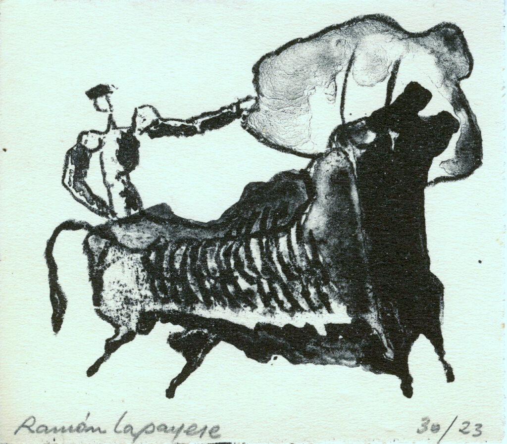 Lapayese- Obra gráfica-Pase desde detrás, litografía 1 Lapayese- Obra gráfica-Pase desde detrás, litografía 1