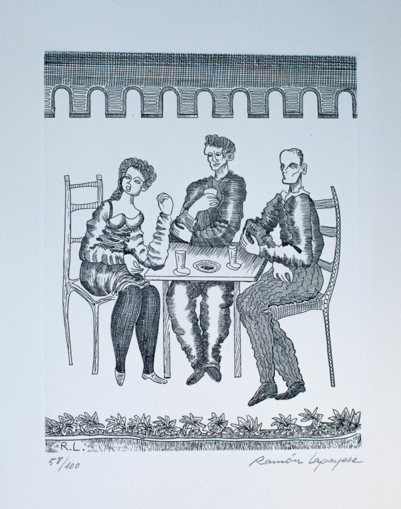 Lapayese- Obra gráfica-Terraza de París, aguafuerte Lapayese- Obra gráfica-Terraza de París, aguafuerte