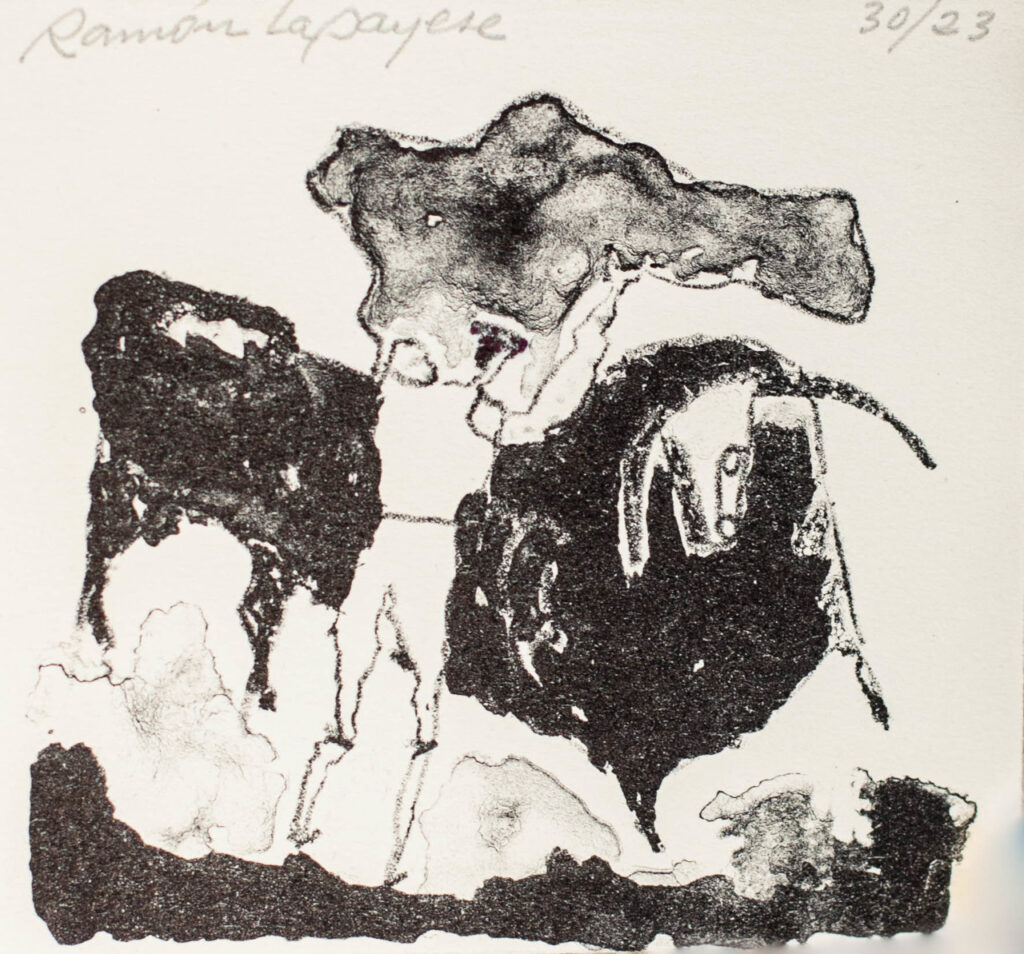 Lapayese- Obra gráfica-Toro manso, litografía 1 Lapayese- Obra gráfica-Toro manso, litografía 1