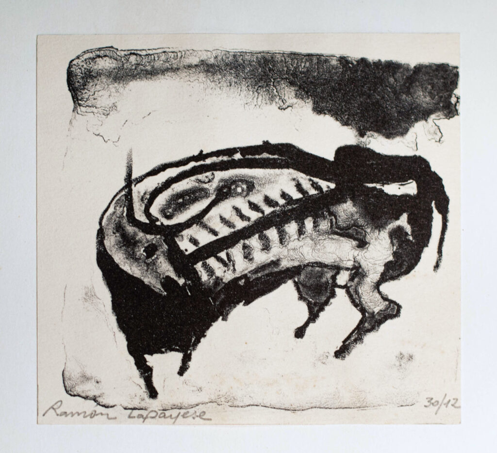 Lapayese- Obra gráfica-Toro solo, litografía Lapayese- Obra gráfica-Toro solo, litografía