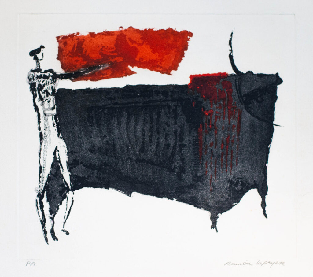 Lapayese- Obra gráfica-Toro y torero, aguafuerte Lapayese- Obra gráfica-Toro y torero, aguafuerte