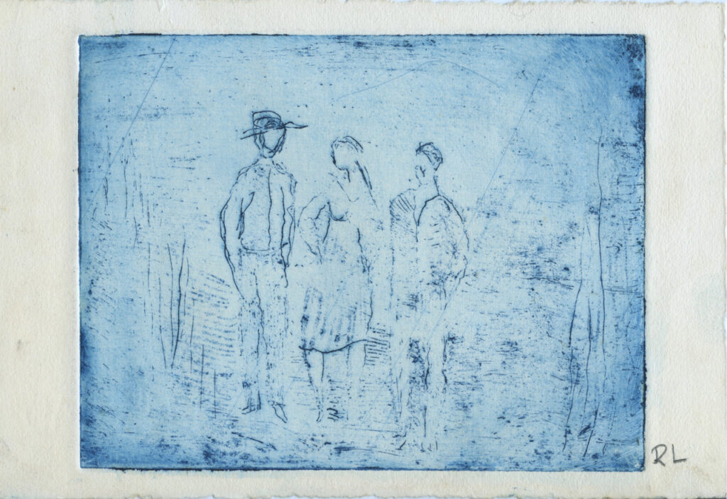 Lapayese- Obra gráfica-Tres lugareños, aguafuerte 2 Lapayese- Obra gráfica-Tres lugareños, aguafuerte 2