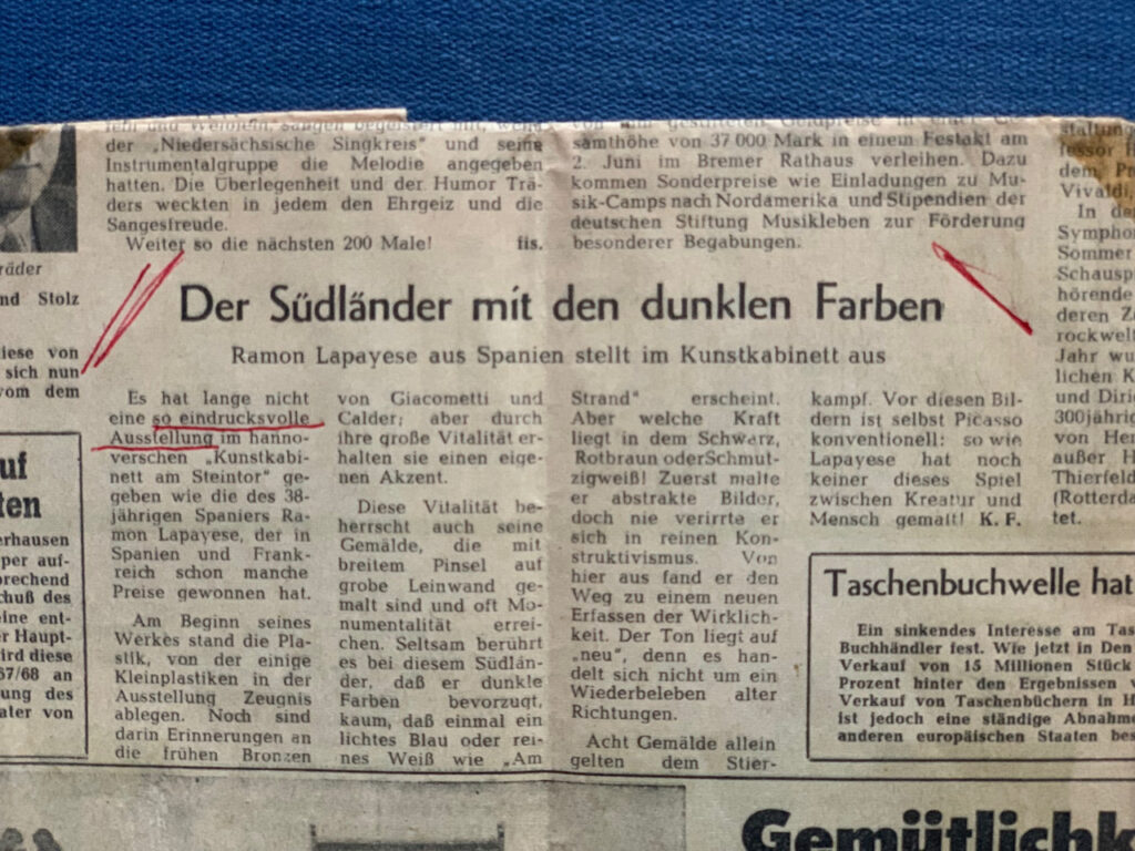 Lapayese - tauromaquia - Noticia - Periódico - Picasso resulta convencional - Captura Hannoversche Rundschau, por Irmgard Bogenstahl Lapayese - tauromaquia - Noticia - Periódico - Picasso resulta convencional - Captura Hannoversche Rundschau, por Irmgard Bogenstahl
