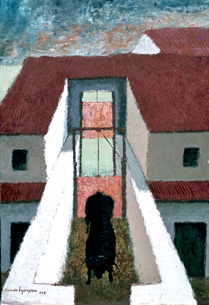 Lapayese - pintura - tauromaquia - toro - torero - Chiquero - óleo sobre lienzo Lapayese - pintura - tauromaquia - toro - torero - Chiquero - óleo sobre lienzo