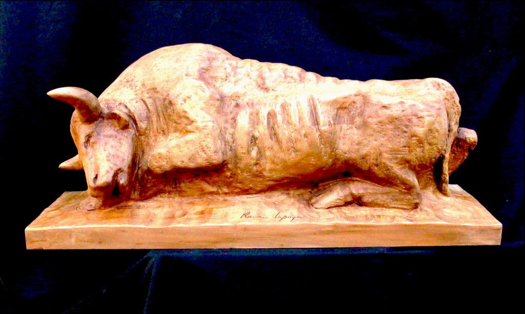 Lapayese - escultura - tauromaquia - toro - torero - talla en madera - 1977 Lapayese - escultura - tauromaquia - toro - torero - talla en madera - 1977