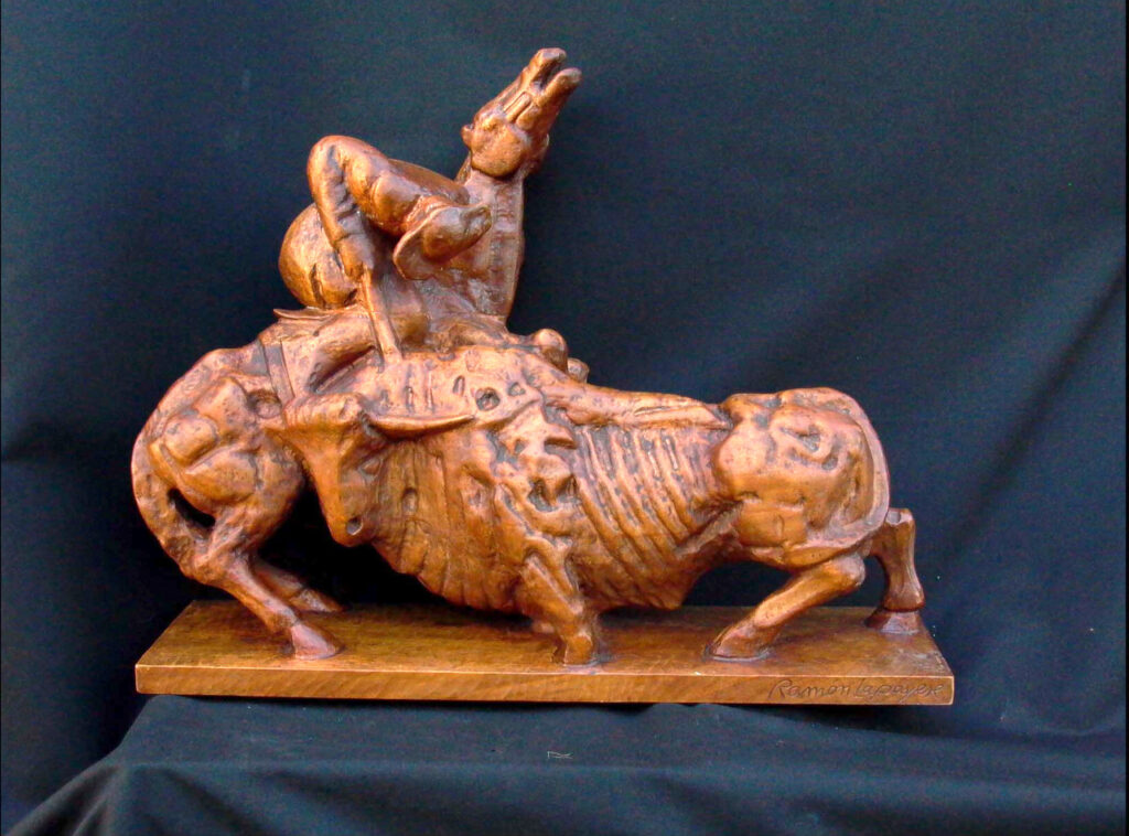 Lapayese - escultura - tauromaquia - toro - torero - Picador IV - talla en madera - 1977 Lapayese - escultura - tauromaquia - toro - torero - Picador IV - talla en madera - 1977