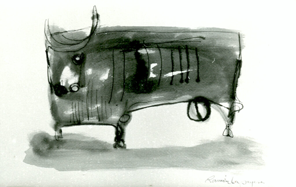 Lapayese - pintura - tauromaquia - toro - torero - Solo - tinta y aguada sobre papel - 1959 Lapayese - pintura - tauromaquia - toro - torero - Solo - tinta y aguada sobre papel - 1959