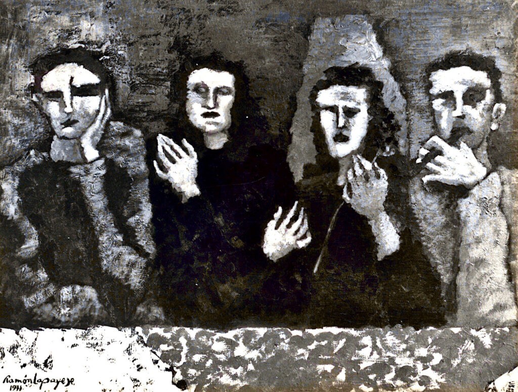 Lapayese - pintura - tauromaquia - toro - torero - Tendido de sol - óleo sobre lienzo - 1971 Lapayese - pintura - tauromaquia - toro - torero - Tendido de sol - óleo sobre lienzo - 1971