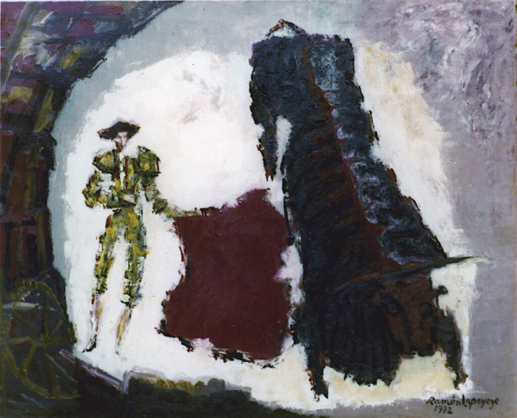 Lapayese - pintura - tauromaquia - toro - torero - Torero de verde - óleo sobre lienzo - 1972 Lapayese - pintura - tauromaquia - toro - torero - Torero de verde - óleo sobre lienzo - 1972