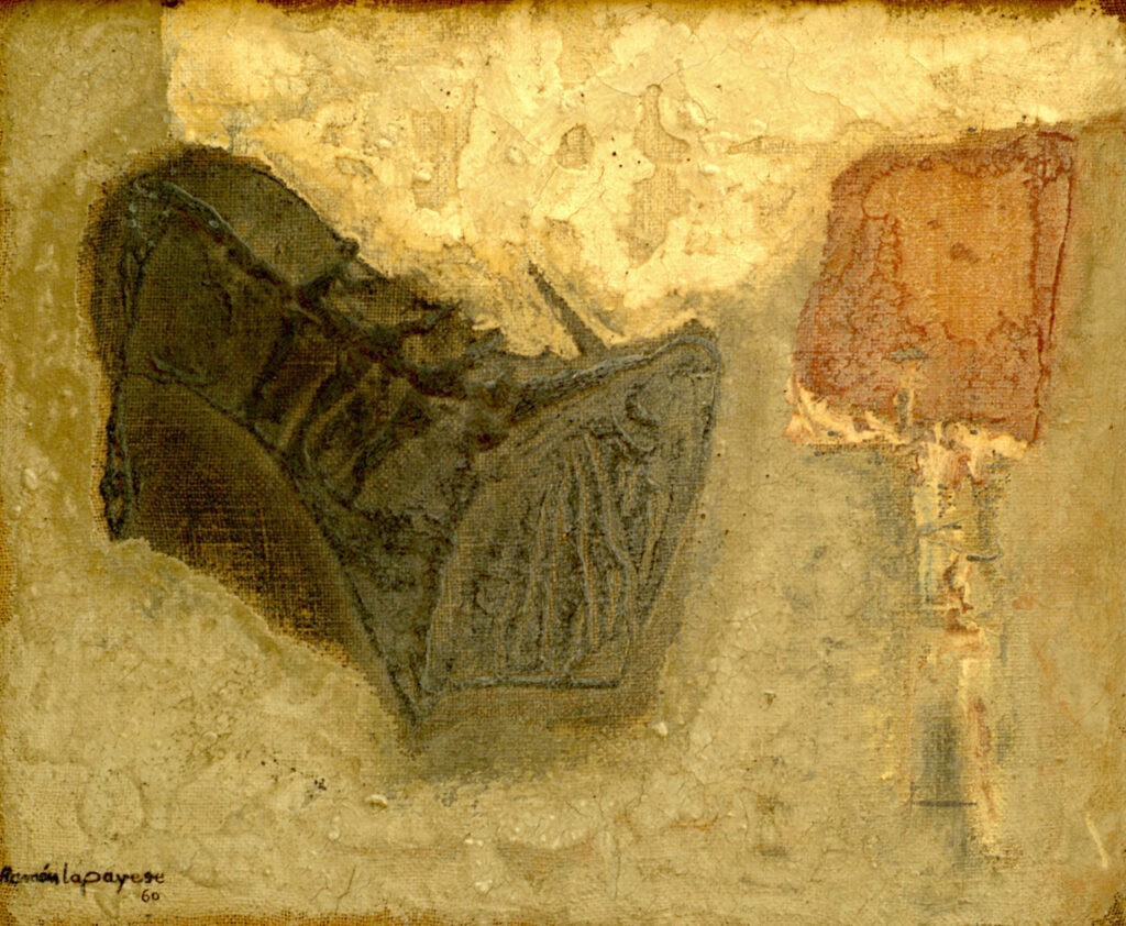 Lapayese - pintura - tauromaquia - toro - torero - Torero y toro - óleo sobre arpillera - 1960 Lapayese - pintura - tauromaquia - toro - torero - Torero y toro - óleo sobre arpillera - 1960