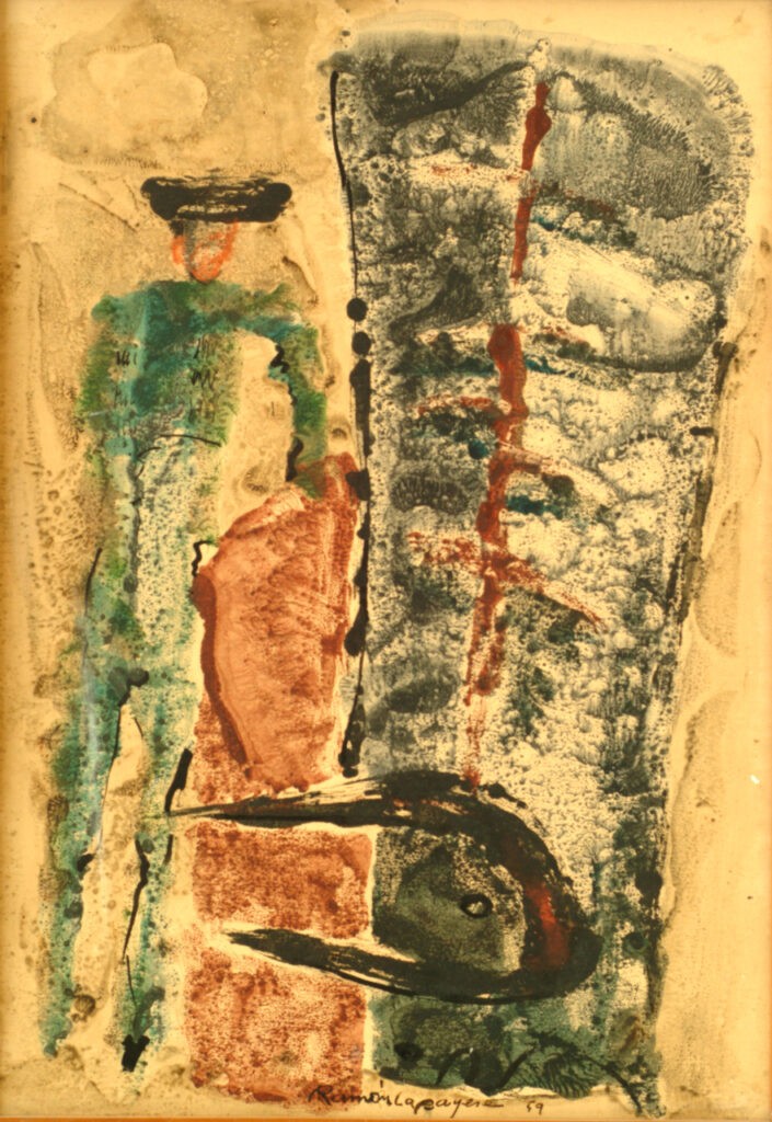 Lapayese - pintura - tauromaquia - toro - torero - Toro de casta - técnica mixta sobre papel en tablero - 1959 Lapayese - pintura - tauromaquia - toro - torero - Toro de casta - técnica mixta sobre papel en tablero - 1959