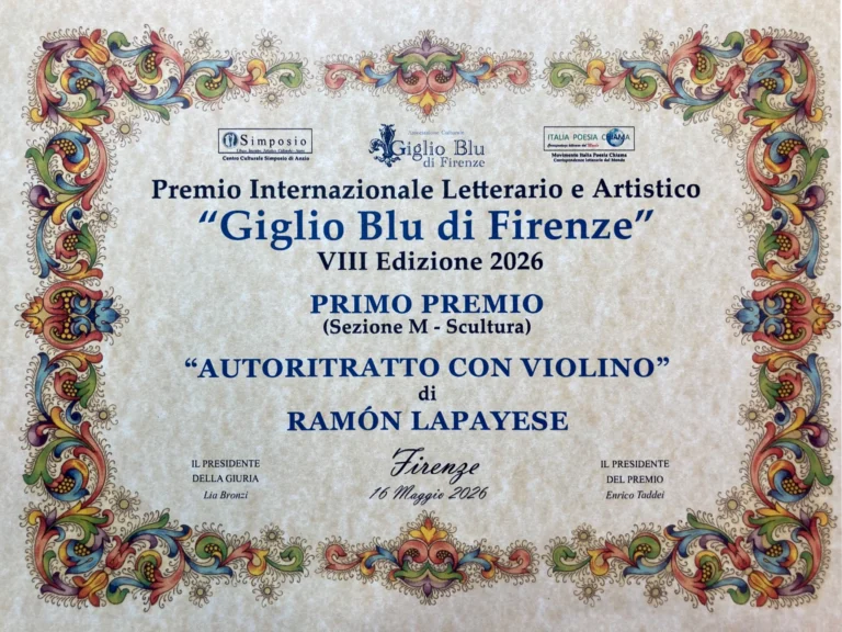 Autorretrato con violín de Ramón Lapayese resulta premiada en Italia Autorretrato con violín de Ramón Lapayese resulta premiada en Italia